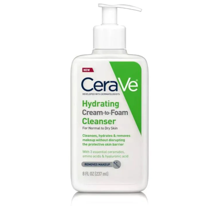 CeraVe Hydrating Cream to Foam Cleanser for Normal to Dry Skin