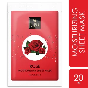 Good Vibes Rose Moisturizing Sheet Mask | Lightweight, Antioxidant, Nourishing | No Animal Testing (20 ml)