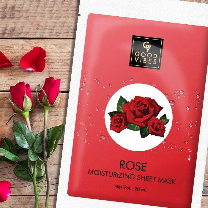 Good Vibes Rose Moisturizing Sheet Mask | Lightweight, Antioxidant, Nourishing | No Animal Testing (20 ml)