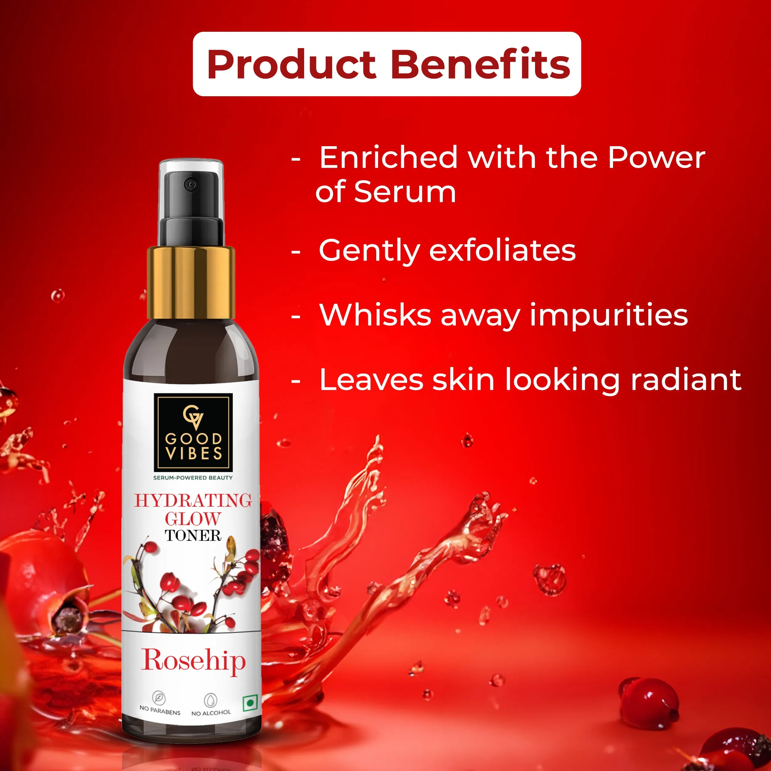 Hydrating Glow Rosehip Toner with Power Of Serum