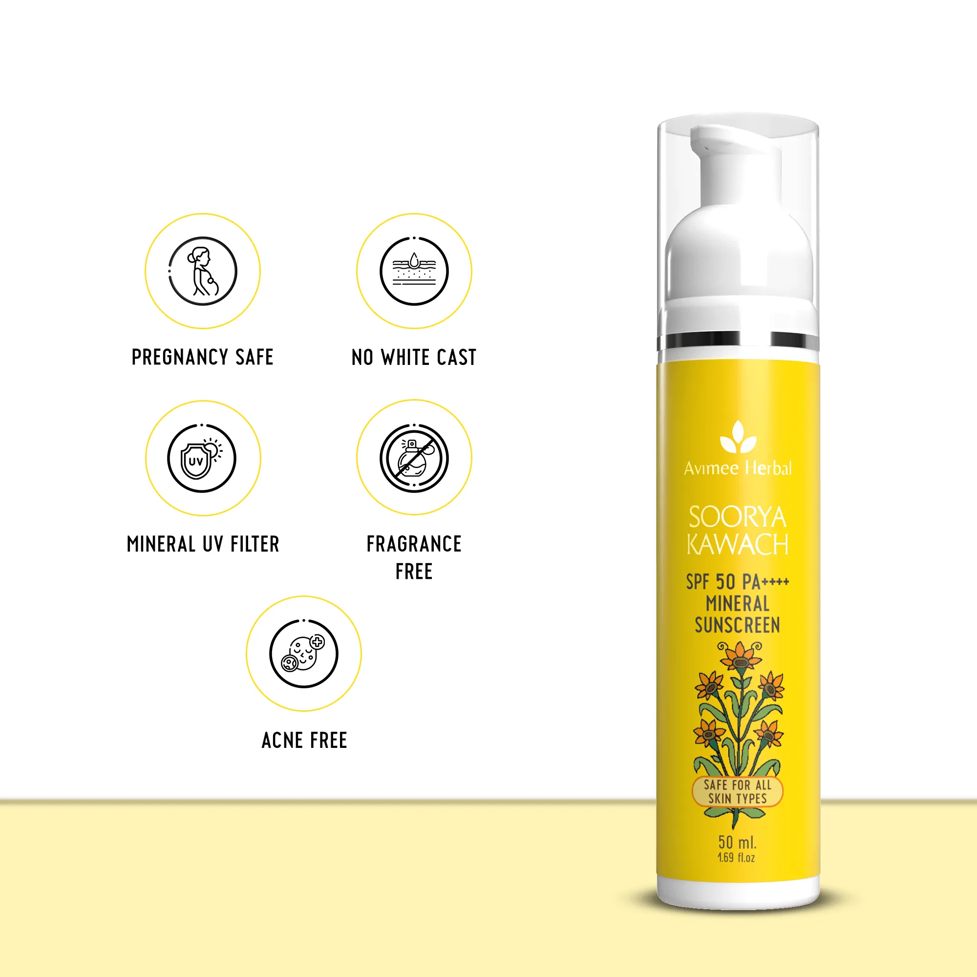 Soorya Kawach SPF50 PA     100% Mineral Sunscreen