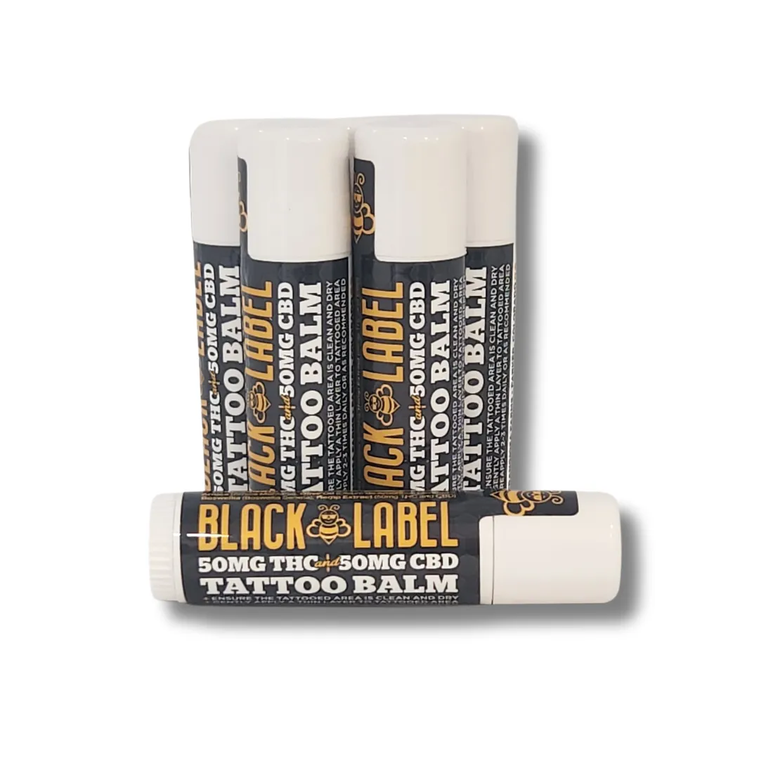 THC Tattoo & Skin Balm - Black Label,  50mg Delta-9 THC (Loose Case of 6 balms)